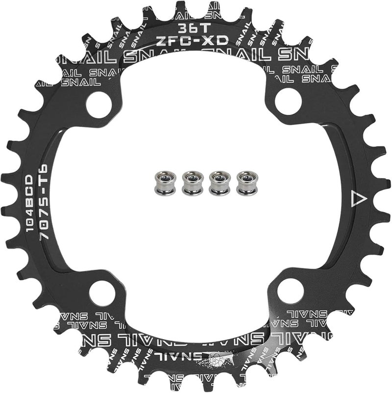 FOMTOR 104 BCD Chainring (30-52T) 7-12 Speed Compatible CNC 7075 Aluminum Narrow Wide Tooth Round Oval Chainrings for MTB/Road Bike Ebike Chainwheel Black/Red - Image 1